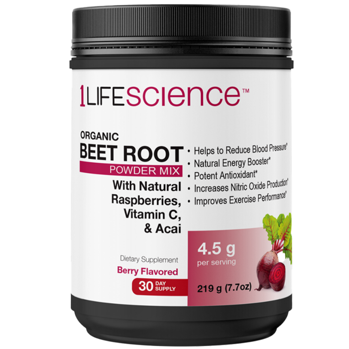 1Lifescience Beet Root Powder Mix 30 Servings 7.7oz (Berry Flavored)