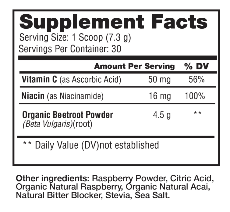 1Lifescience Beet Root Powder Mix 30 Servings 7.7oz (Berry Flavored)
