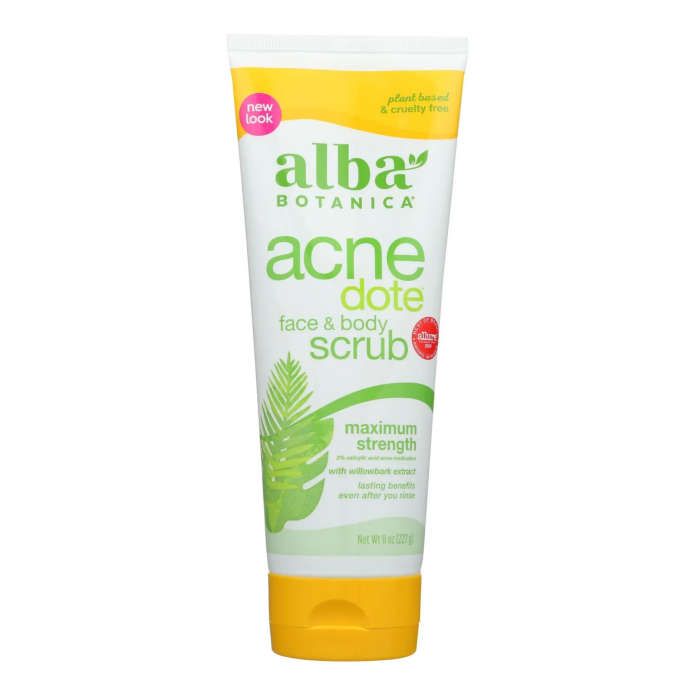Alba Botanica Natural Acnedote Face and Body Scrub 8fl oz