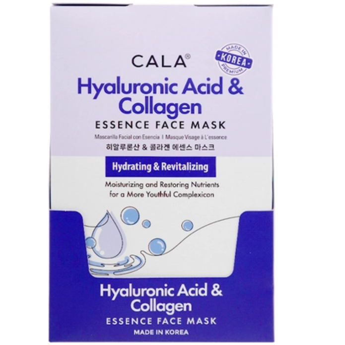 Cala Collagen & Hyaluronic Acid Essence Face Mask 6pcs  (Revitalizing & Hydrating)