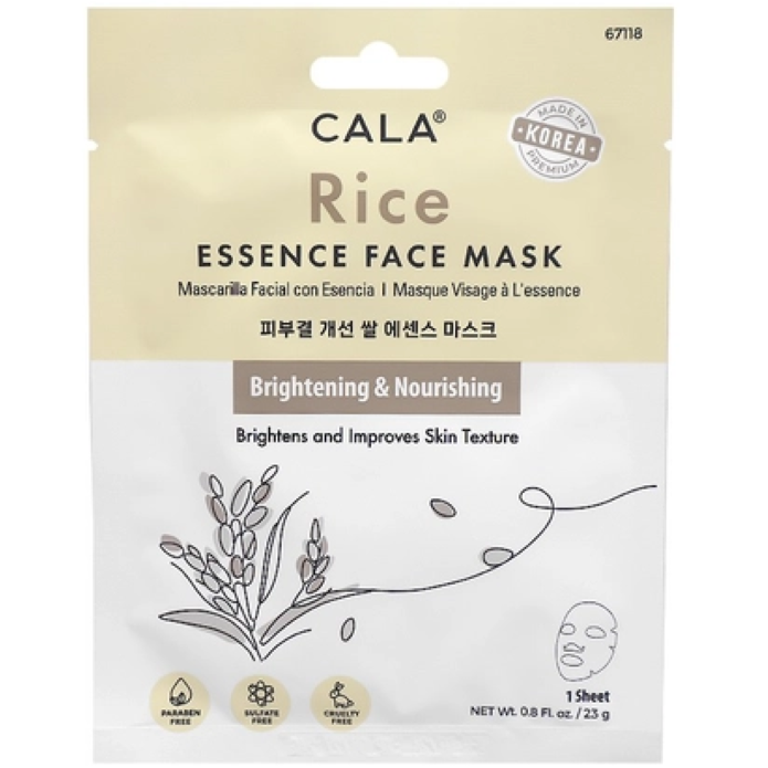 Cala Rice Essence Facial Sheet Masks 6pcs (Brightening & Nourishing)