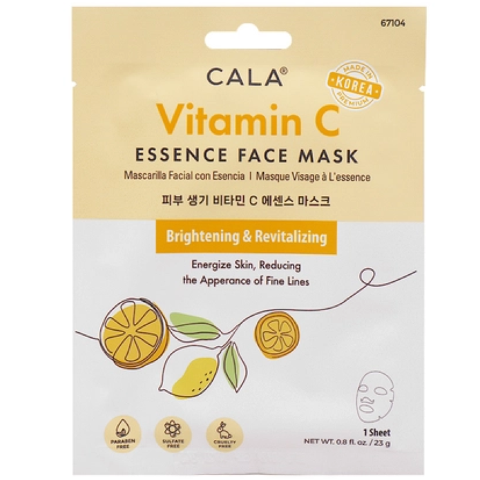 CALA Vitamin C Essence Facial Sheet Mask 6pcs (Brightening & Revitalizing)