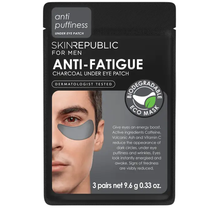 Skin Republic Anti-fatigue Eye Patches with Activated Charcoal 3-Pairs (Men)