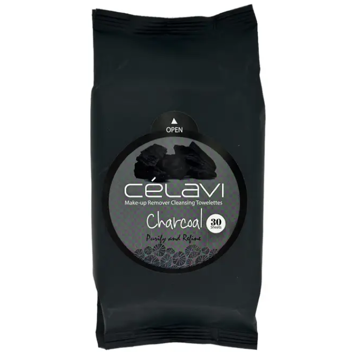 CÉLAVI Charcoal Purifying Cleansing Wipes 30ct (Purify & Refine)