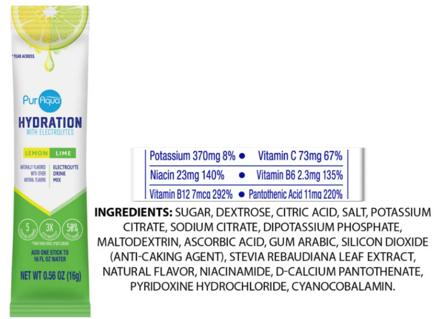 PurAqua Hydration Mix (Lemon Lime)